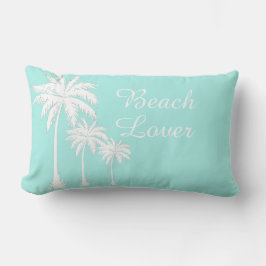 Cojín Lumbar Palm Tree Aqua Blue Lumbar Pillow
