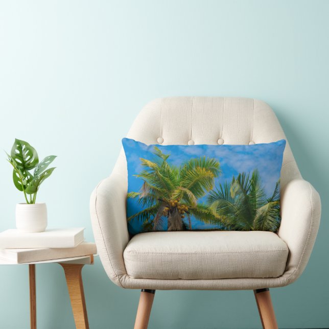 Cojín Lumbar Palmeras Tropicales y Cocos (Silla)