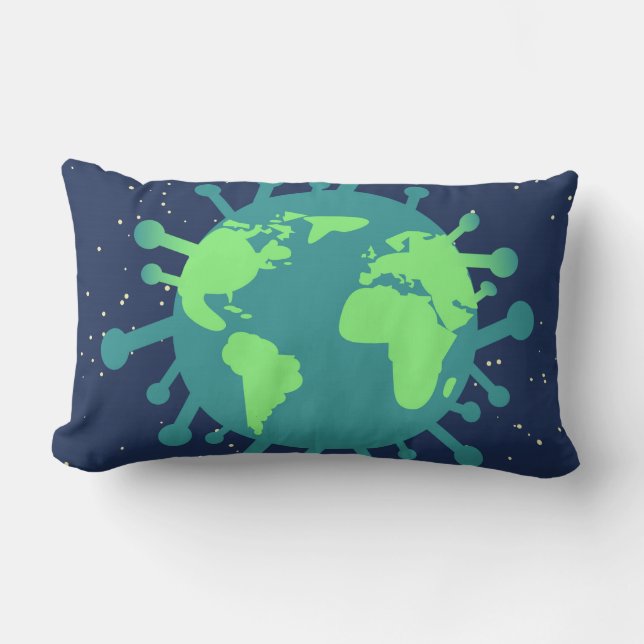 Cojín Lumbar Pandemia global (partícula viral) (infección viral (Anverso)