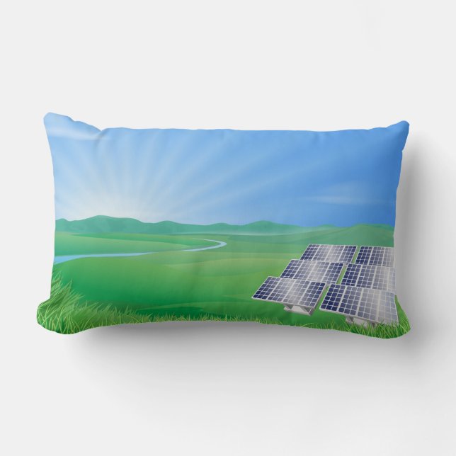 Cojín Lumbar Panel Solar Ecológico Paisaje (Anverso)