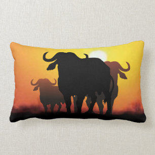 Cojín Lumbar Paño del búfalo y de Kuba del cabo