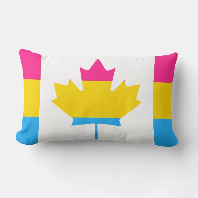 Cojín Lumbar Pansexuality Canadian pride flag Throw Pillow (Anverso)