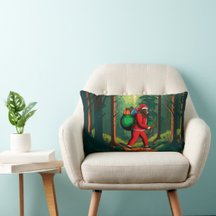 Cojín Lumbar Papá Noel Bigfoot Bolsa de Regalos