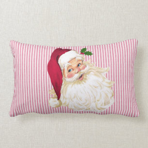 Cojín Lumbar Papá Noel de franja roja y blanca de arándano