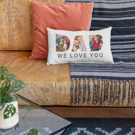 Cojín Lumbar Papá te queremos Personalizado Padres Día 3 Collag