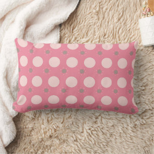Cojín Lumbar Papel de regalo con lunares rosados Pika