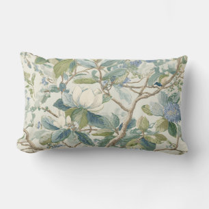 Cojín Lumbar Papel pintado de magnolia pequeña sauce floral cos