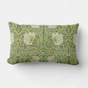Cojín Lumbar Papel pintado floral azul de William Morris Pimper