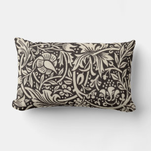 Cojín Lumbar Papel pintado floral de narciso William Morris