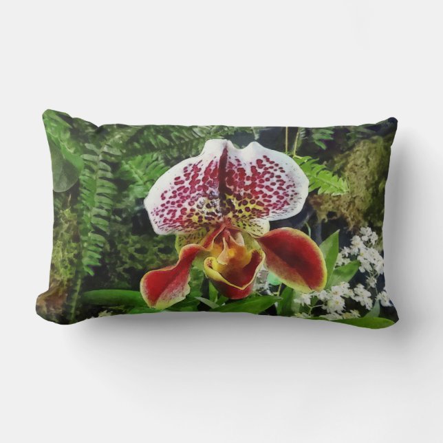 Cojín Lumbar Paph Fiordland Atardecer Orquídea (Anverso)