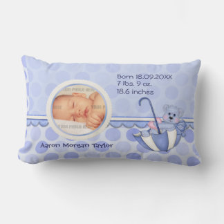 Cojín Lumbar Paraguas Teddy Polka Dots Blue Photo Pillow