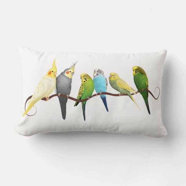 Cojín Lumbar Parakeets y Cockatiels (Anverso)