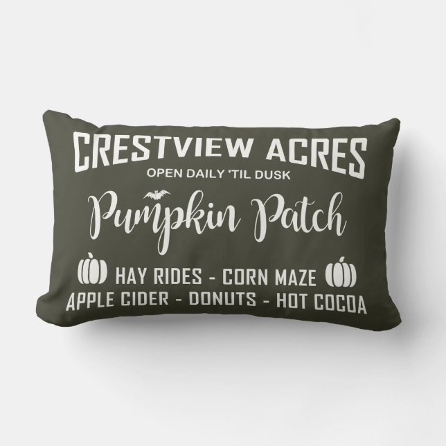 COJÍN LUMBAR PARCHE DE PUMPKIN DE CRESTVIEW ACRES (Anverso)