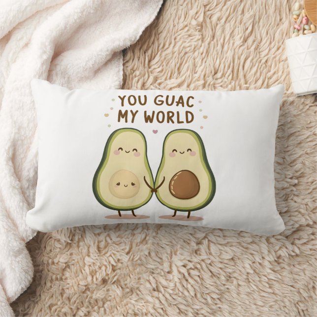 Cojín Lumbar Pareja Cute Aguacate (Manta)