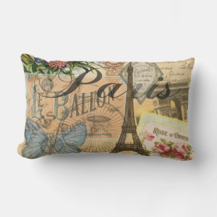 Cojín Lumbar París Francia Viajes de arte colorido