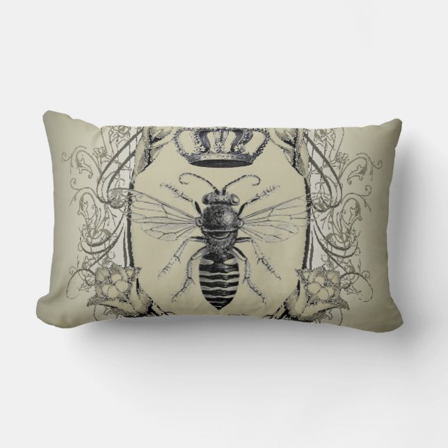 Cojín Lumbar paris steampunk beekeeper french bee queen corwn (Anverso)