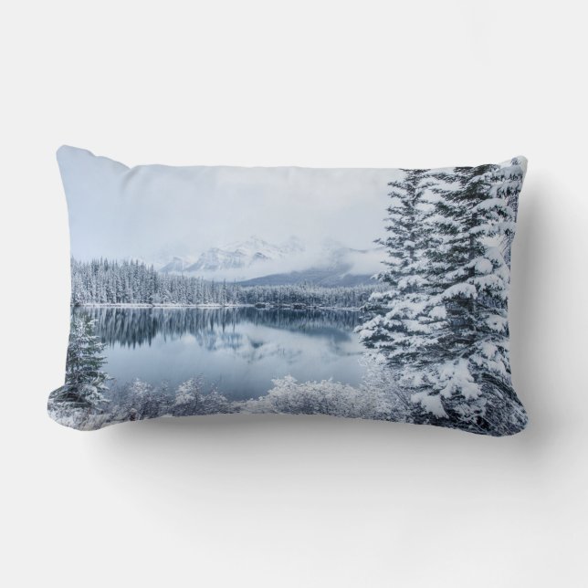 Cojín Lumbar Parque nacional Banff en invierno (Anverso)