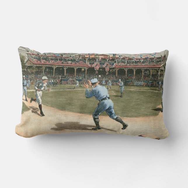 Cojín Lumbar Partido de Béisbol de la Liga Nacional 1886 (Anverso)