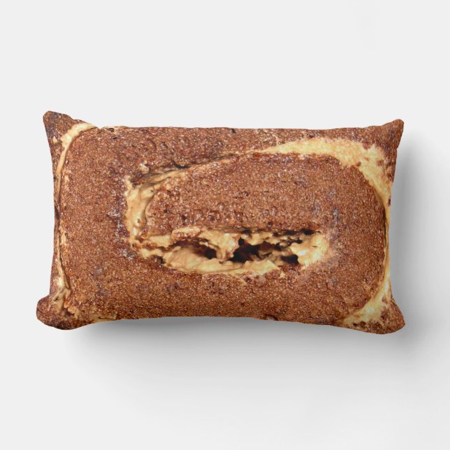 Cojín Lumbar Pastel de crema de café de chocolate, (Anverso)