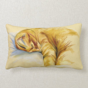 Cojín Lumbar Pastel del gato - actitud relajada del Tabby