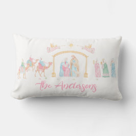 Cojín Lumbar Pastel Natividad Personalizado