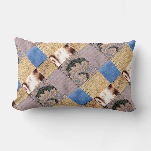 Cojín Lumbar Patchwork in Golden Purpurina Pillows (Anverso)