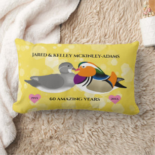 Cojín Lumbar Patos Mandarines Pareja de enamorados Cualquier an