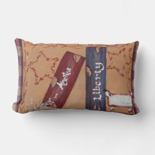 Cojín Lumbar Patriótico primitivo el 4 de julio reserva las