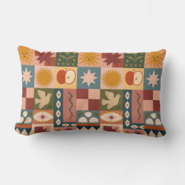 Cojín Lumbar Patrocinio celeste bohemio con símbolos místicos