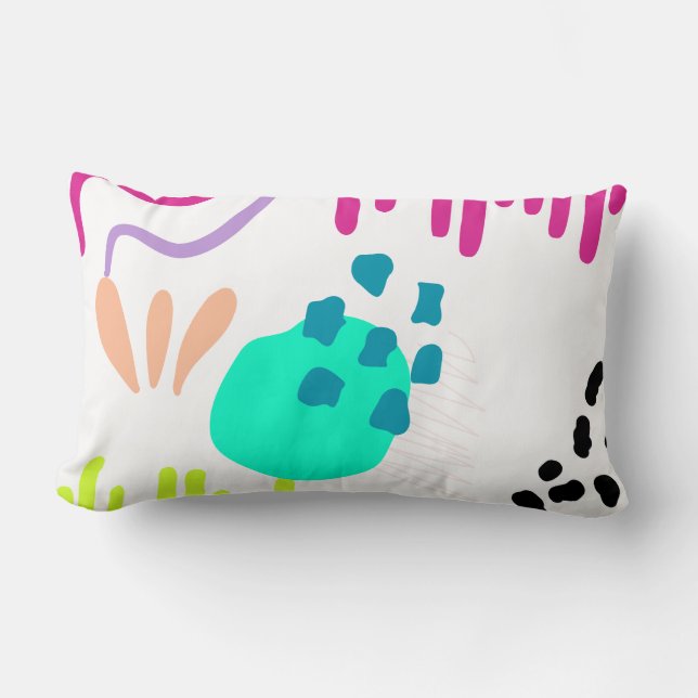 Cojín Lumbar Patrón abstracto colorido moderno. (Anverso)