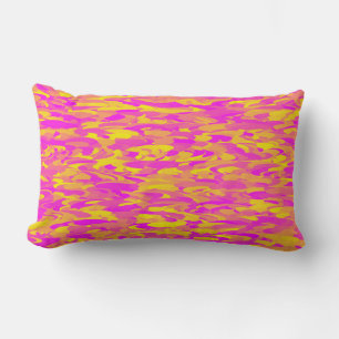 Cojín Lumbar Patrón abstracto rosa amarillo naranja