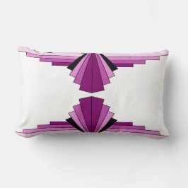 Cojín Lumbar Patrón Art Deco en rosa