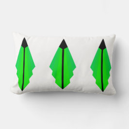 Cojín Lumbar Patrón Art Deco en Verdes