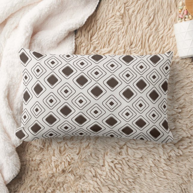 Cojín Lumbar Patrón Azteca Geométrico Tribal Boho Suave Neutral (Manta)