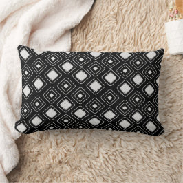 Cojín Lumbar Patrón Azteca Tribal de Boho Negro