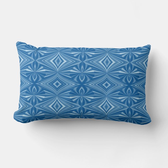 Cojín Lumbar Patrón azul de diseño (Anverso)