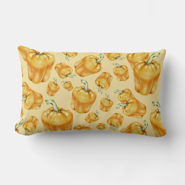 Cojín Lumbar Patrón Bell Pepper (Anverso)