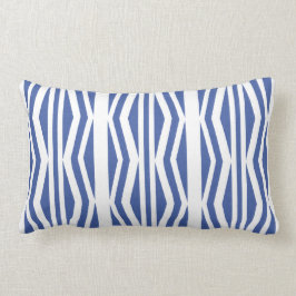 Cojín Lumbar Patrón blanco azul geométrico de pollo