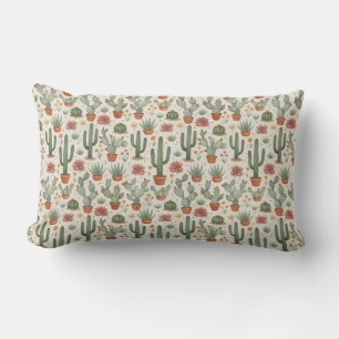 Cojín Lumbar Patrón continuo de cactus suculentos del desierto