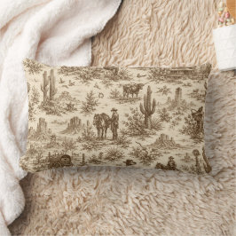 Cojín Lumbar Patrón continuo de toile del desierto occidental v