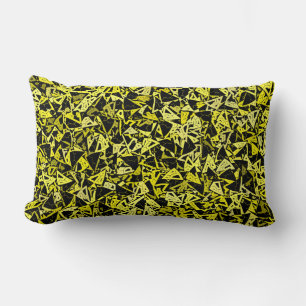 Cojín Lumbar Patrón continuo de triángulo negro amarillo