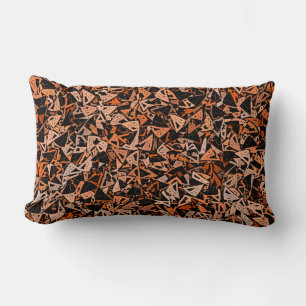 Cojín Lumbar Patrón continuo de triángulo negro marrón naranja