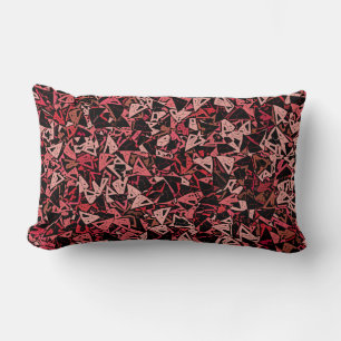 Cojín Lumbar Patrón continuo de triángulo rosa rojo negro