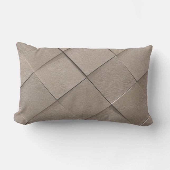 Cojín Lumbar Patrón cuadrado de baldosas de arena beige marfil (Anverso)