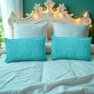Cojín Lumbar Patrón Damask de Aqua Turquesa Brillante