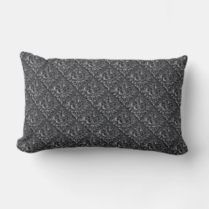 Cojín Lumbar Patrón Damask Fondo Negro-23961