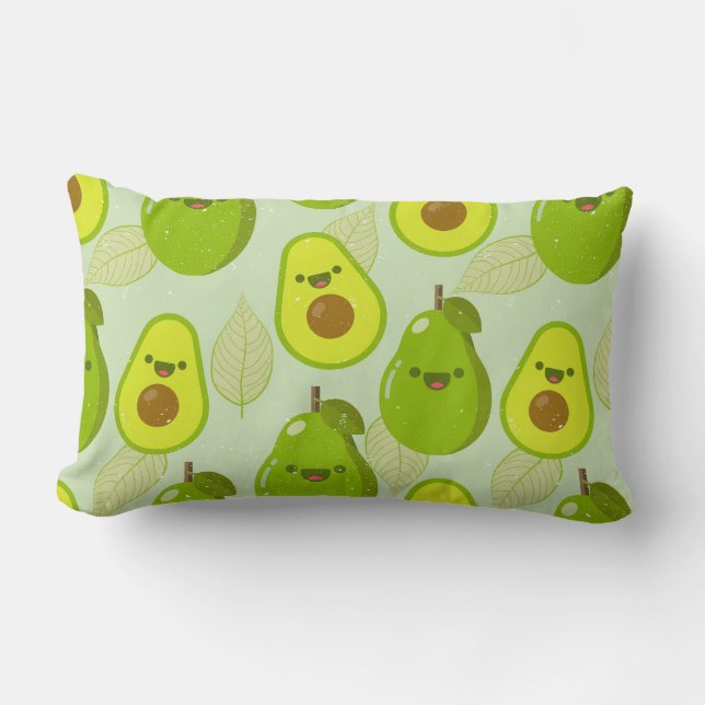 Cojín Lumbar Patrón de aguacate (Anverso)