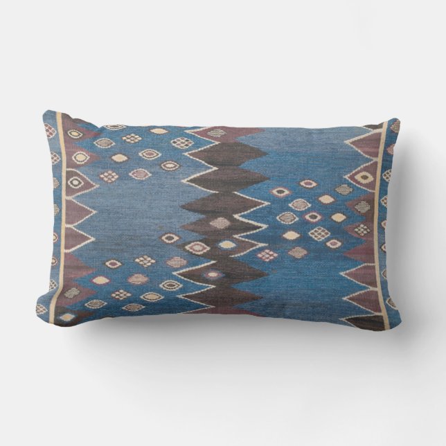 Cojín Lumbar Patrón de alfombra persa de acento oriental (Anverso)