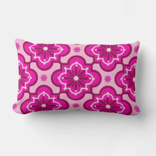 Cojín Lumbar Patrón de azulejos marroquí - Fussia Rosa