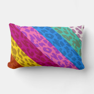 Cojín Lumbar Patrón de banda multicolor de piel de leopardo 2